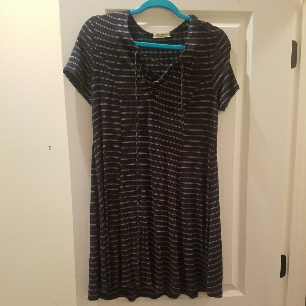 Navy Striped Dress